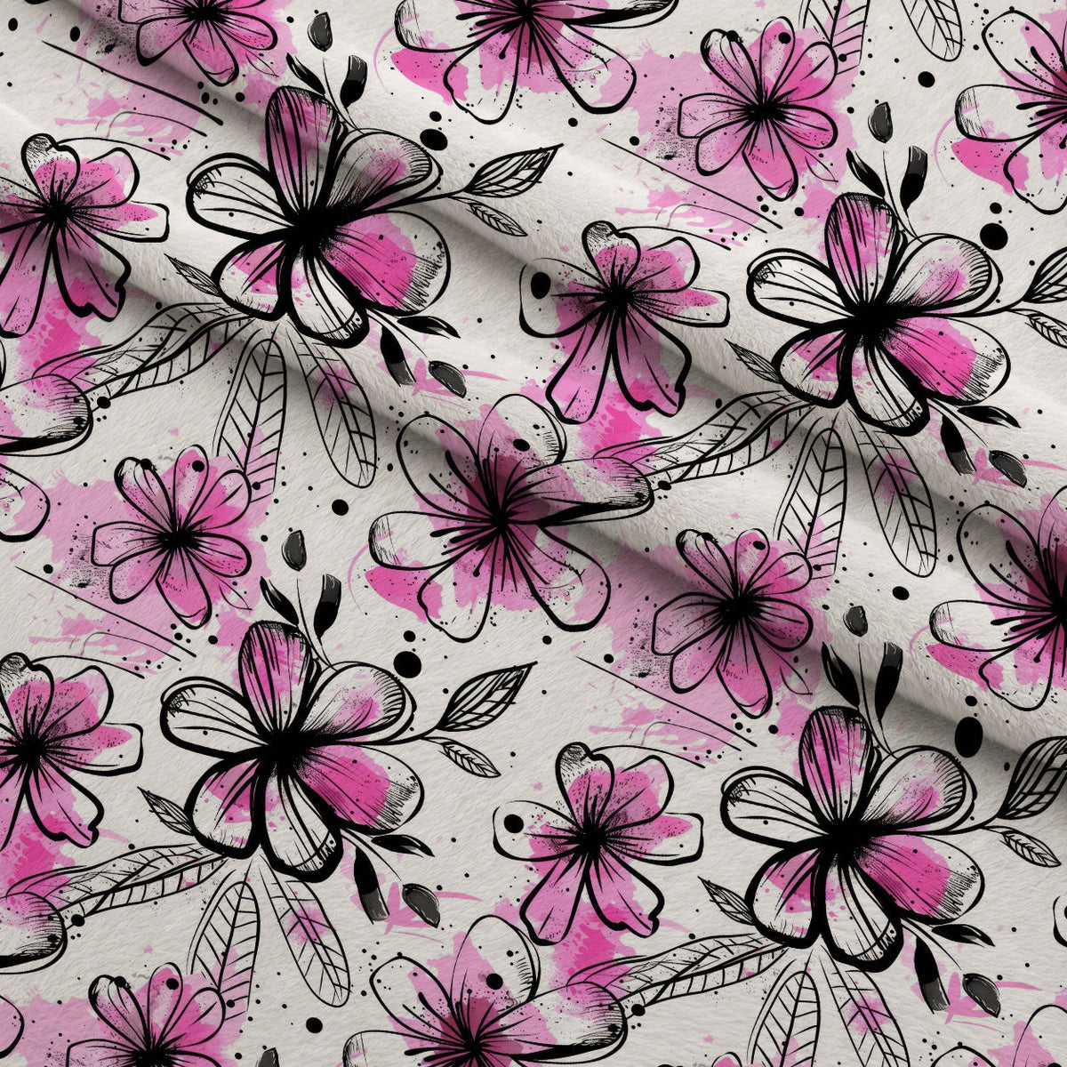 Brushstroke Blooms Pattern 4 Minky Fabric