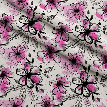 Brushstroke Blooms Pattern 4 Minky Fabric