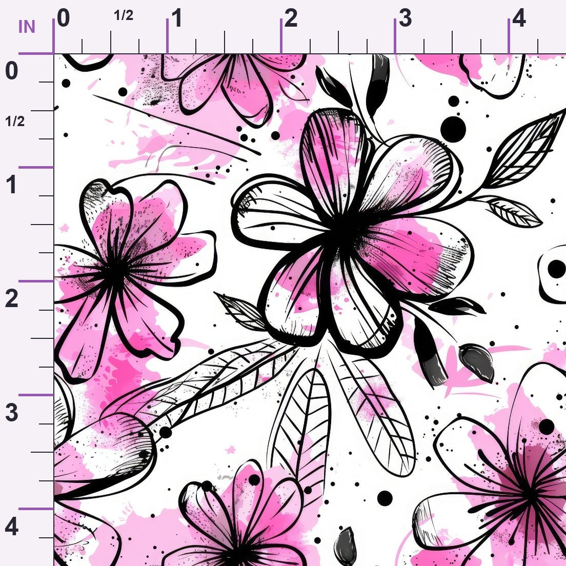 Brushstroke Blooms Pattern 4 Minky Fabric