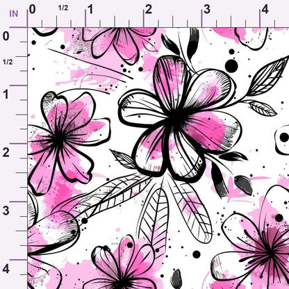 Brushstroke Blooms Pattern 4 Minky Fabric
