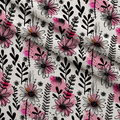 Brushstroke Blooms Pattern 5 Minky Fabric