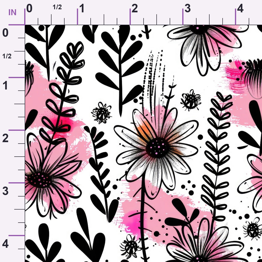 Brushstroke Blooms Pattern 5 Minky Fabric