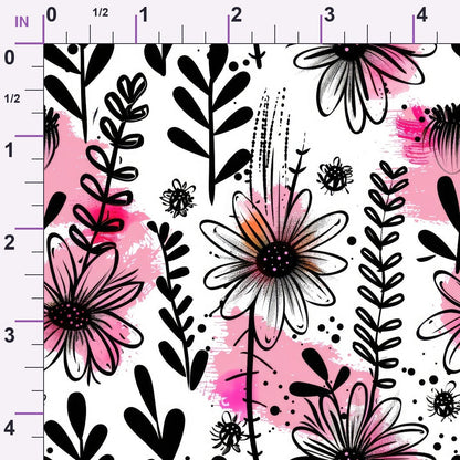 Brushstroke Blooms Pattern 5 Minky Fabric