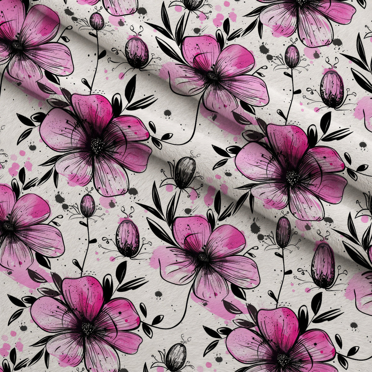 Brushstroke Blooms Pattern 7 Minky Fabric