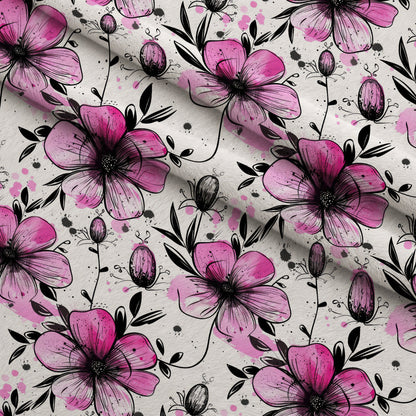 Brushstroke Blooms Pattern 7 Minky Fabric