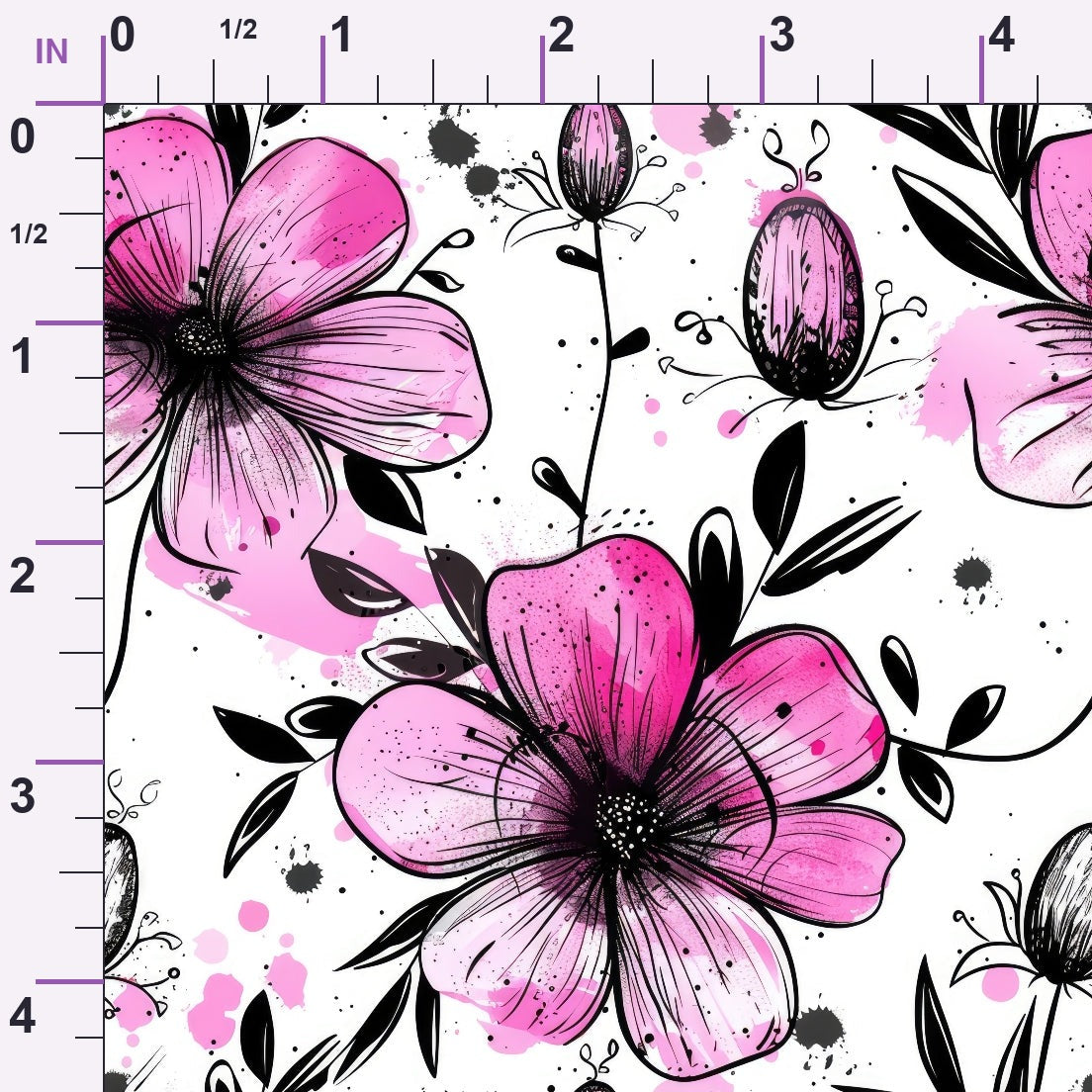 Brushstroke Blooms Pattern 7 Minky Fabric