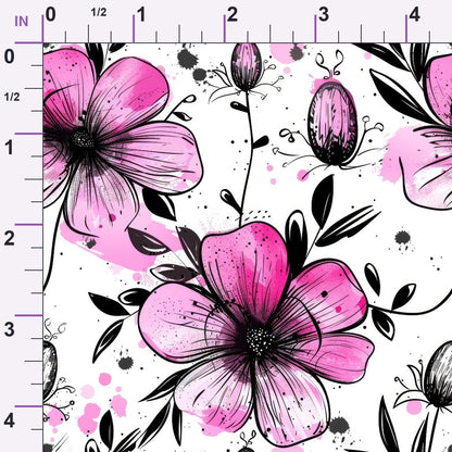Brushstroke Blooms Pattern 7 Minky Fabric