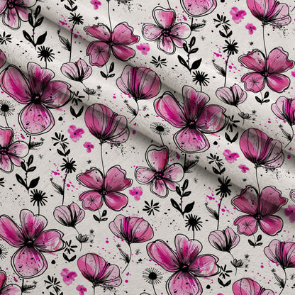 Brushstroke Blooms Pattern 8 Minky Fabric