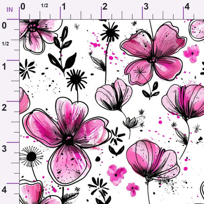 Brushstroke Blooms Pattern 8 Minky Fabric
