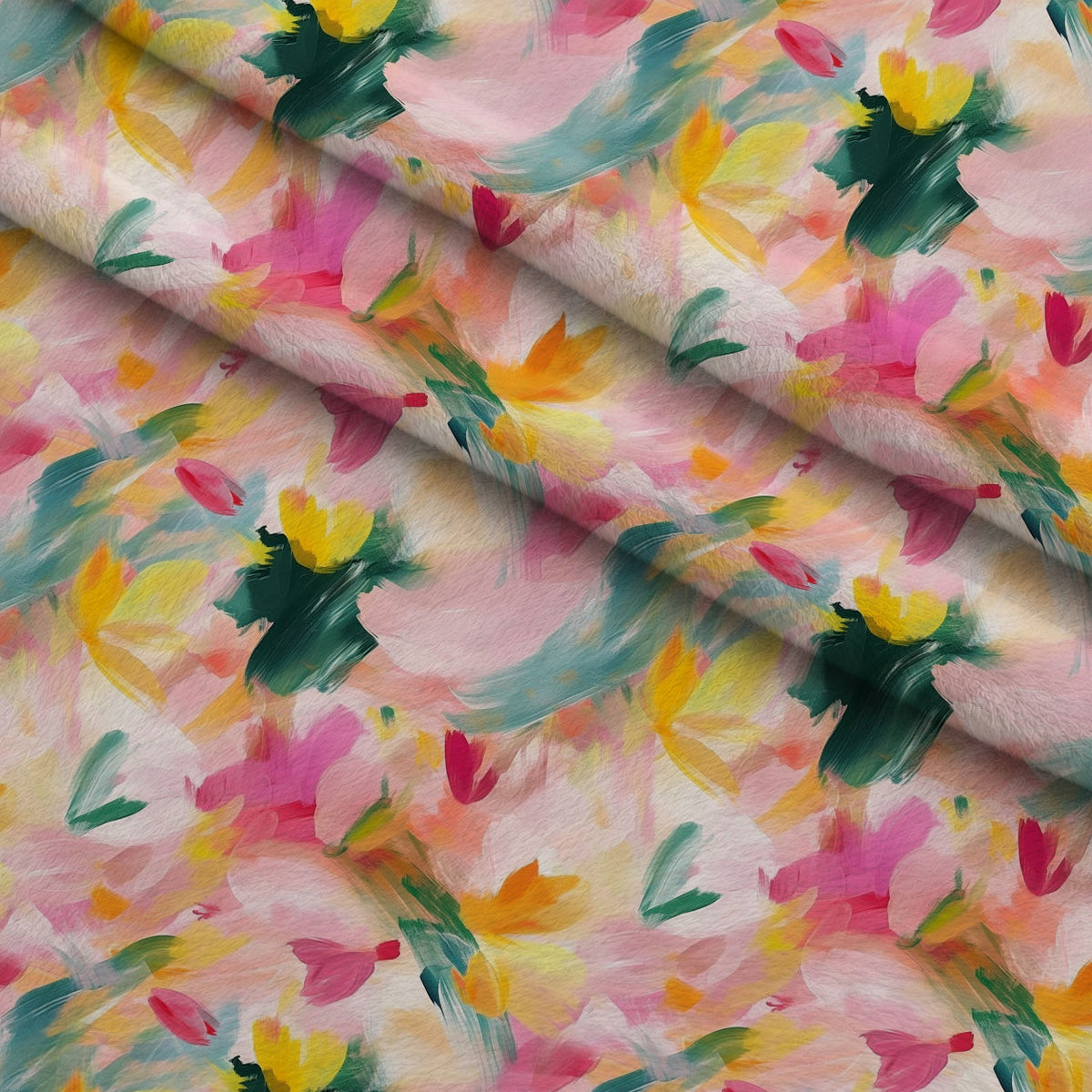 Brushstroke Bouquet Pattern 16 Minky Fabric