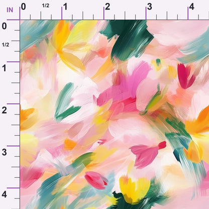 Brushstroke Bouquet Pattern 16 Minky Fabric