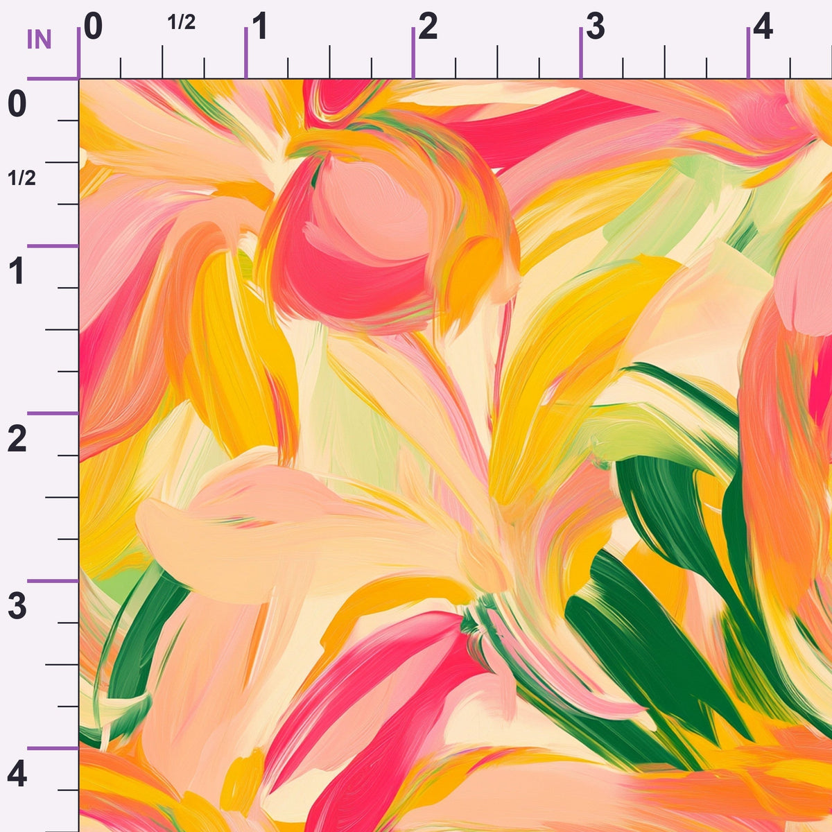 Brushstroke Bouquet Pattern 6 Minky Fabric