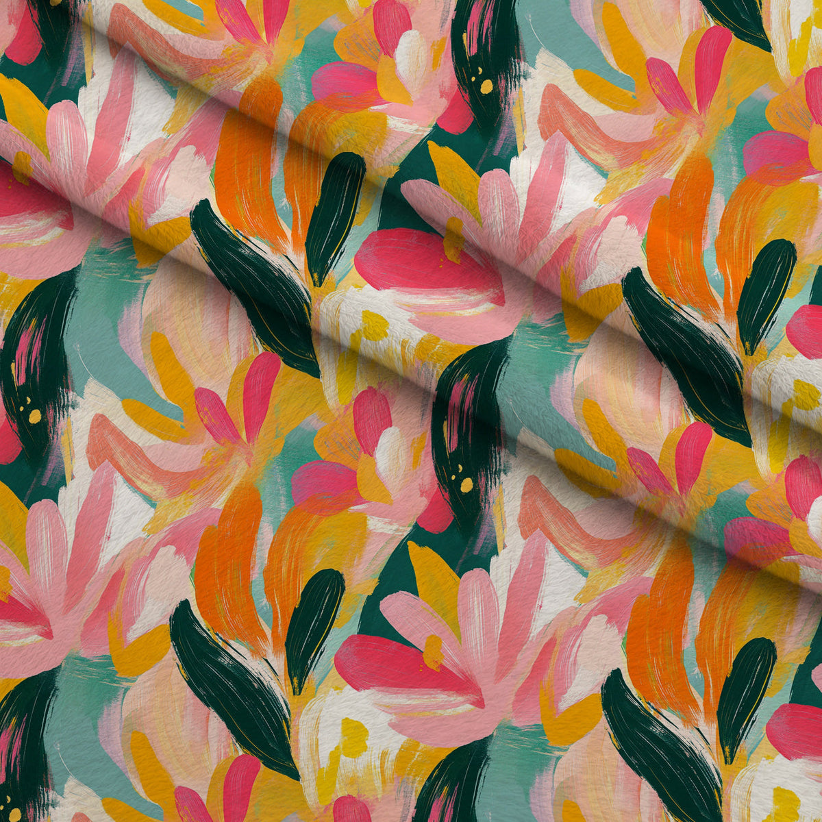 Brushstroke Bouquet Pattern 9 Minky Fabric