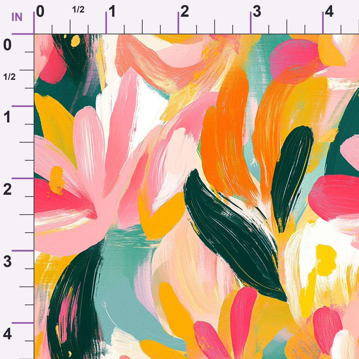 Brushstroke Bouquet Pattern 9 Minky Fabric