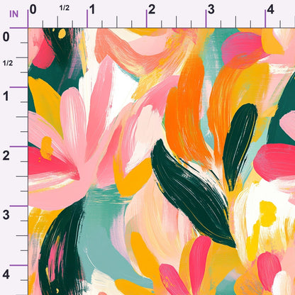 Brushstroke Bouquet Pattern 9 Minky Fabric
