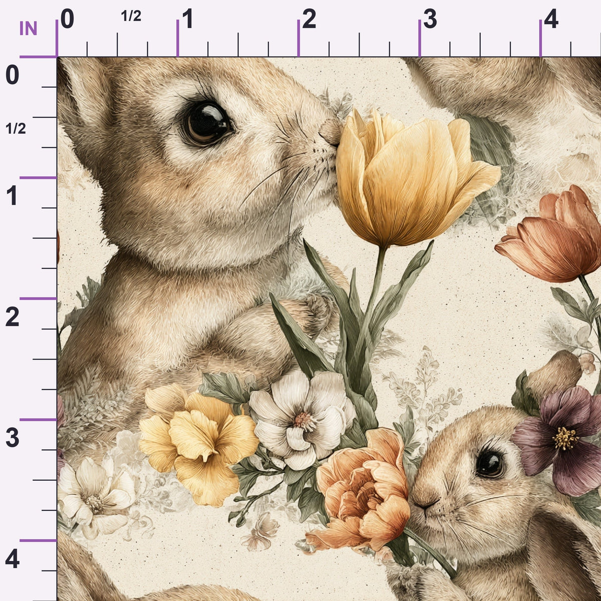 Bunny Blooms Pattern 19 Minky Fabric