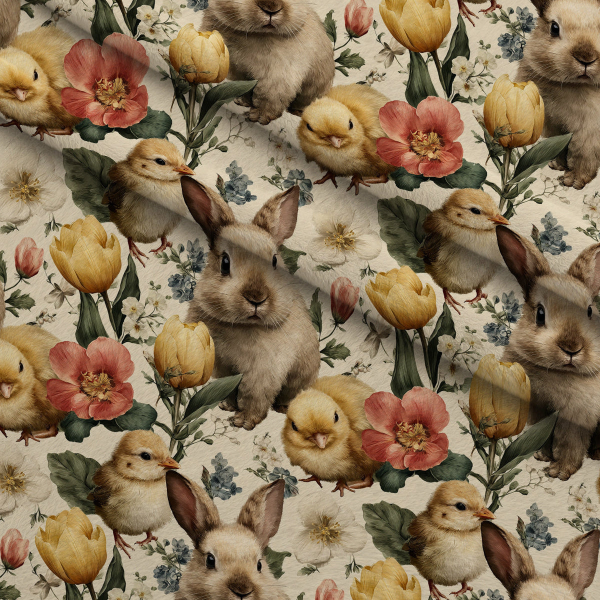 Bunny Blooms Pattern 3 Minky Fabric