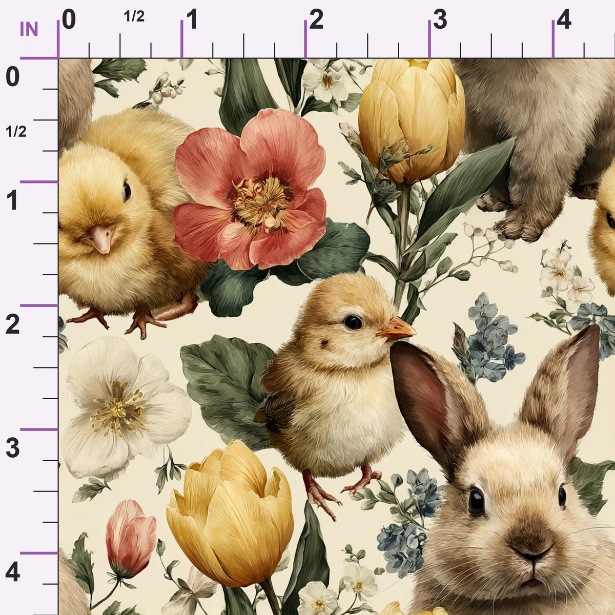Bunny Blooms Pattern 3 Minky Fabric