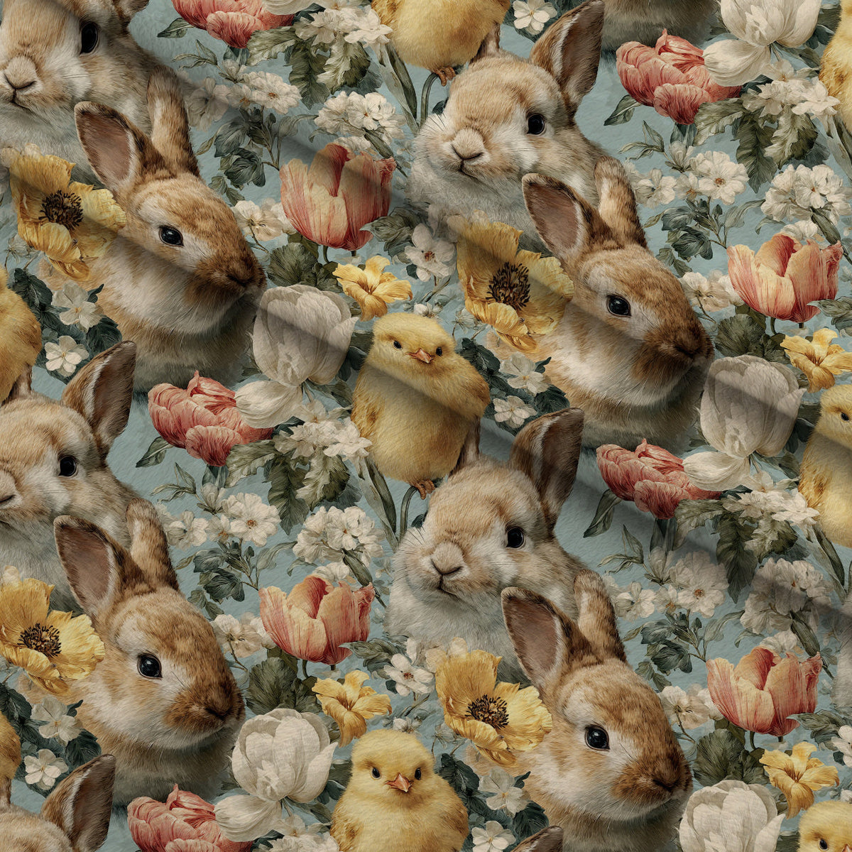 Bunny Blooms Pattern 4 Minky Fabric