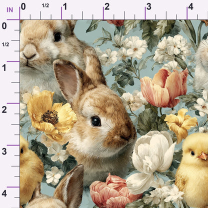 Bunny Blooms Pattern 4 Minky Fabric