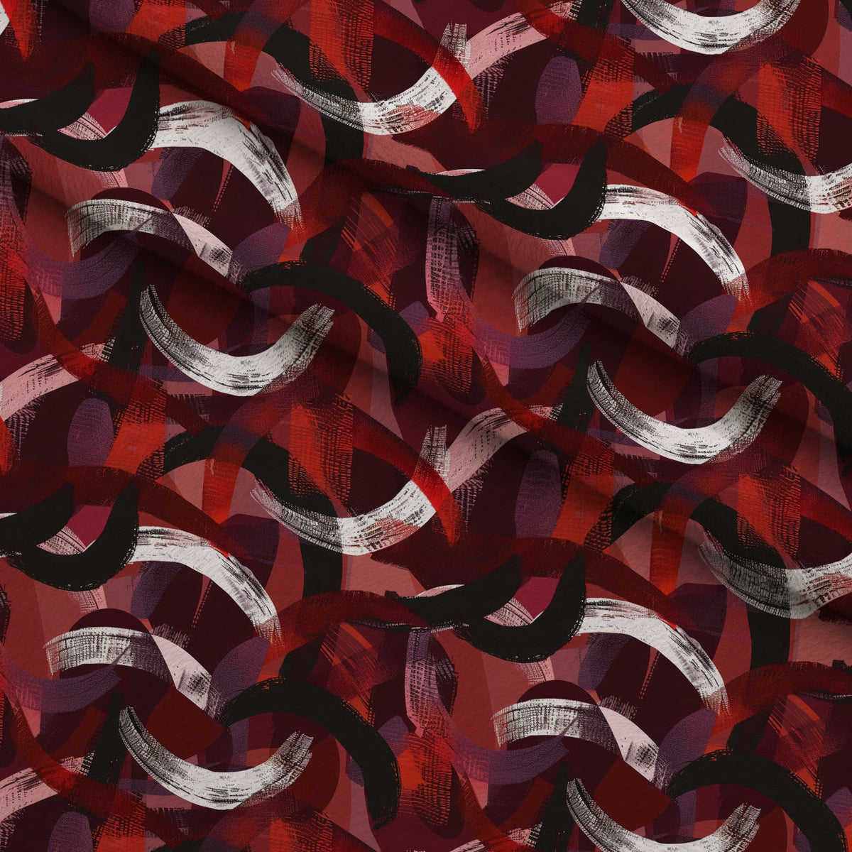 Burgundy  Abstract Pattern 10 Minky Fabric