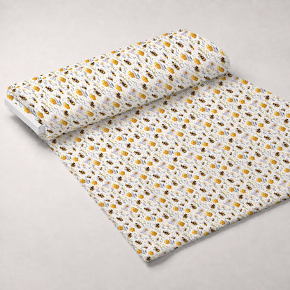Buzzing Blossoms Pattern 1 Minky Fabric