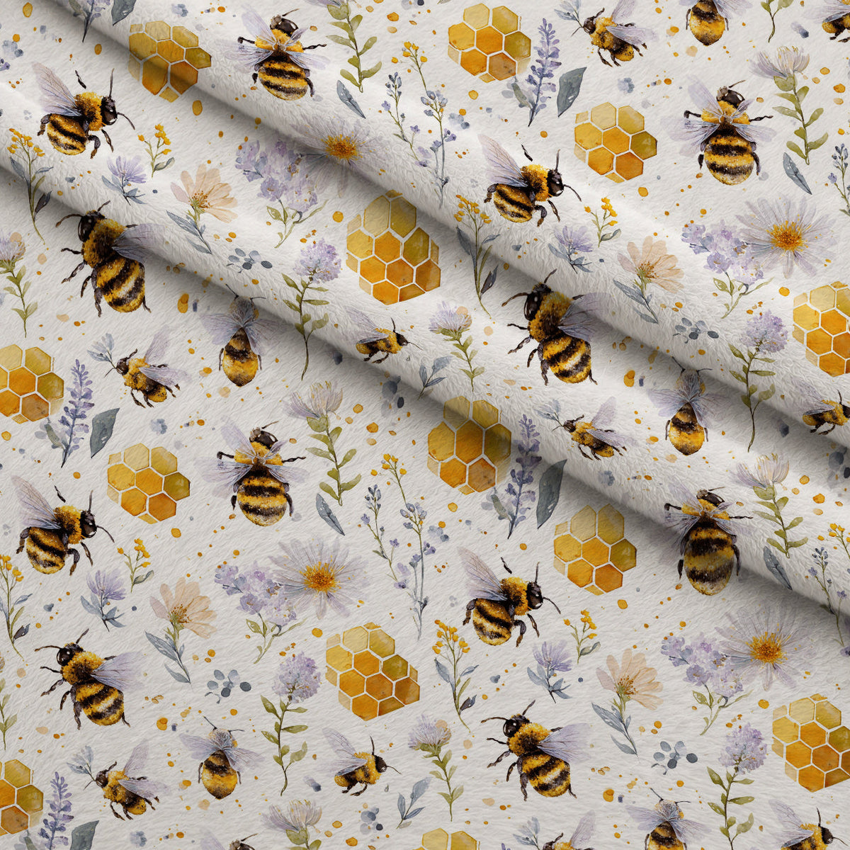 Buzzing Blossoms Pattern 1 Minky Fabric
