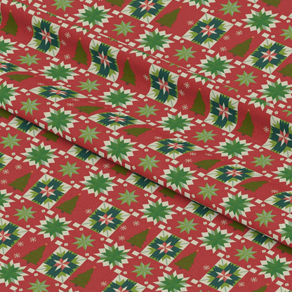 Scandinavian Folk Christmas Pattern 12 Quilting Cotton Fabric