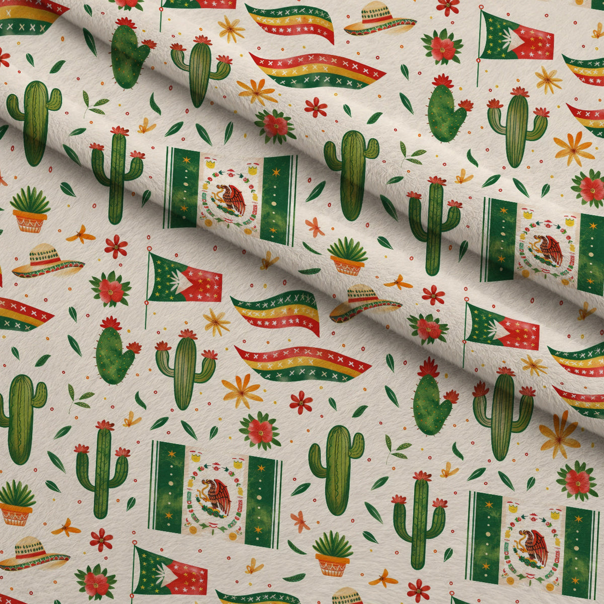 Cactus Fiesta Pattern 1 Minky Fabric