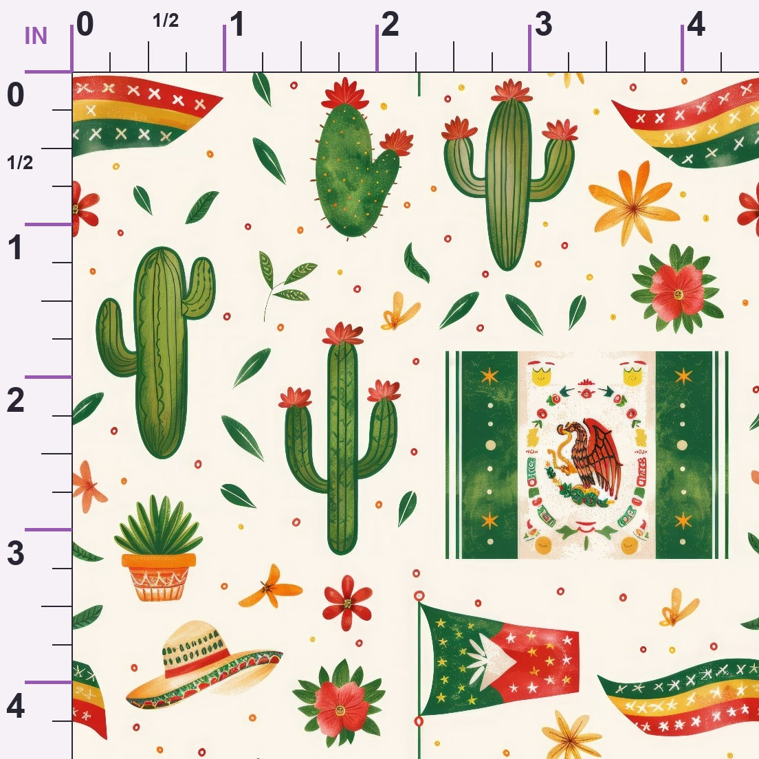 Cactus Fiesta Pattern 1 Minky Fabric