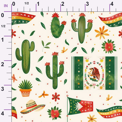 Cactus Fiesta Pattern 1 Minky Fabric