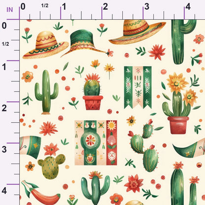 Cactus Fiesta Pattern 13 Minky Fabric