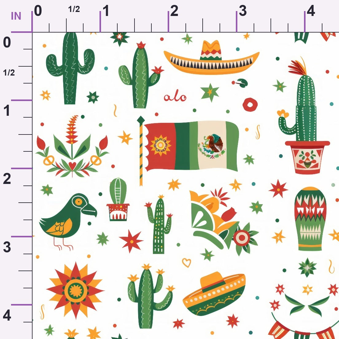 Cactus Fiesta Pattern 14 Minky Fabric