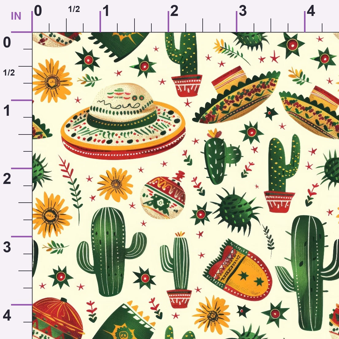 Cactus Fiesta Pattern 2 Minky Fabric
