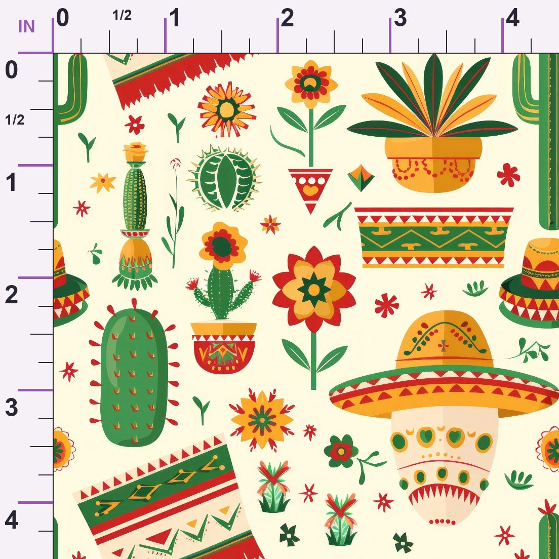 Cactus Fiesta Pattern 23 Minky Fabric