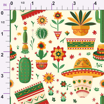 Cactus Fiesta Pattern 23 Minky Fabric