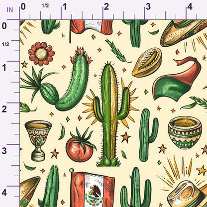 Cactus Fiesta Pattern 24 Minky Fabric