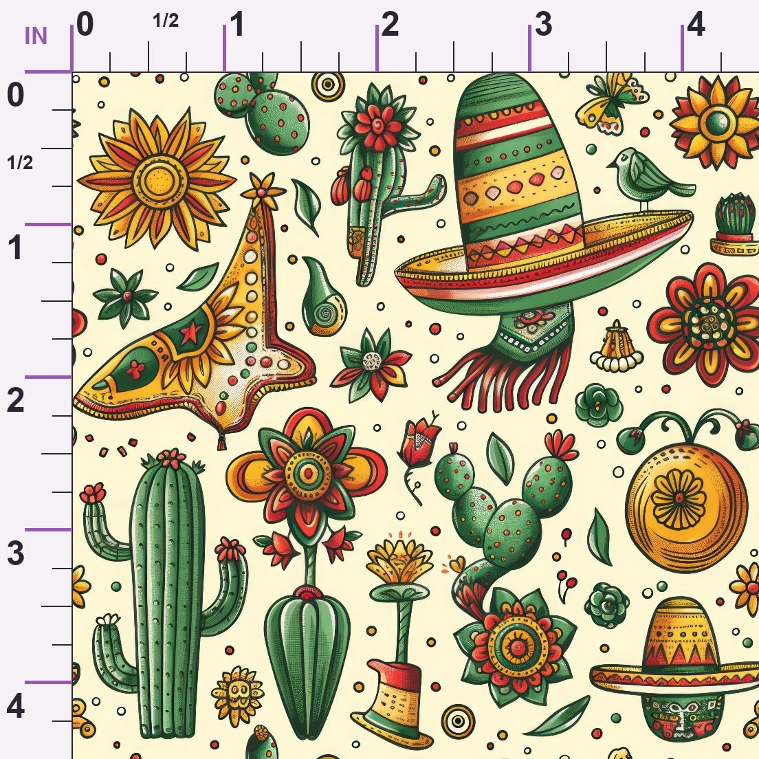 Cactus Fiesta Pattern 3 Minky Fabric