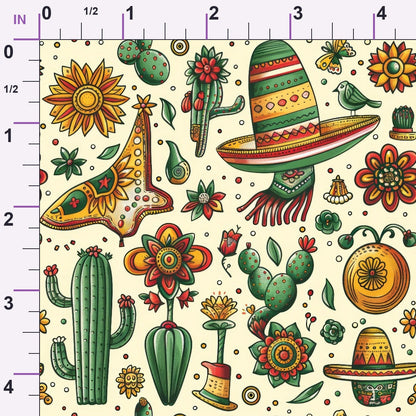 Cactus Fiesta Pattern 3 Minky Fabric