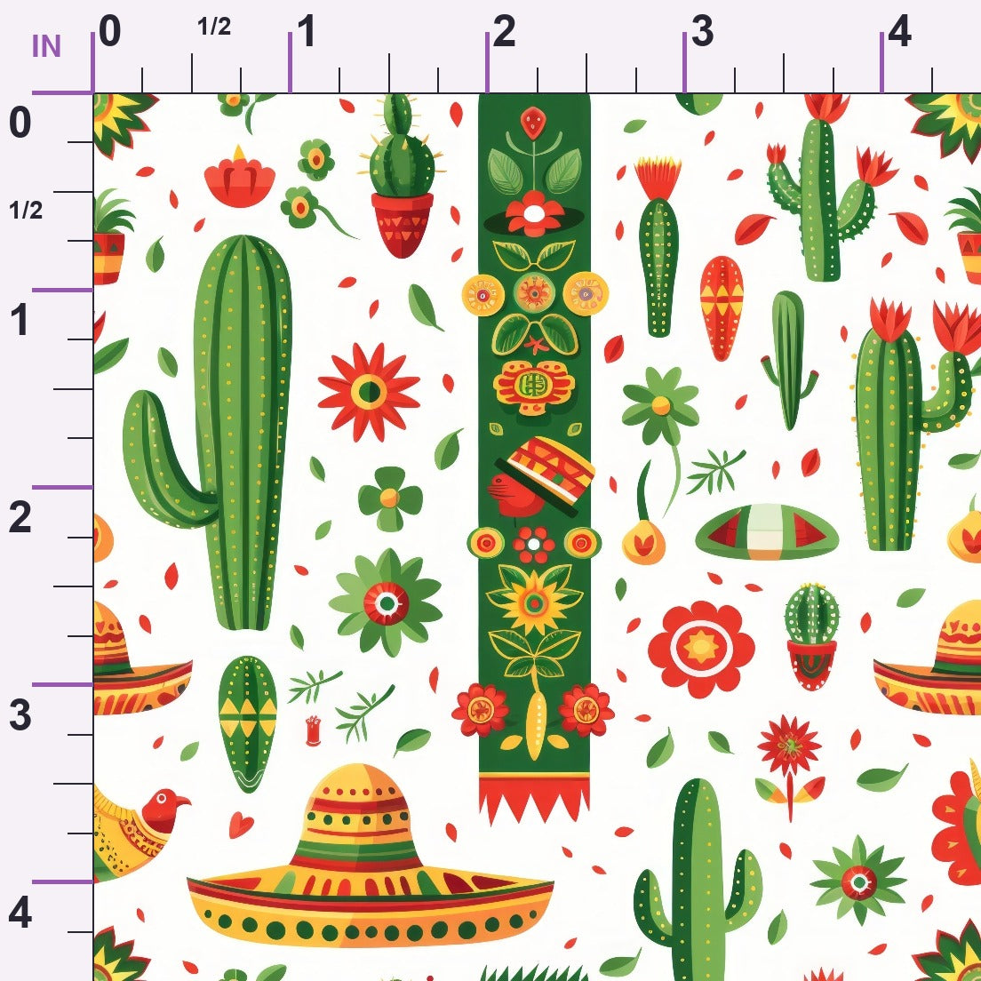 Cactus Fiesta Pattern 4 Minky Fabric