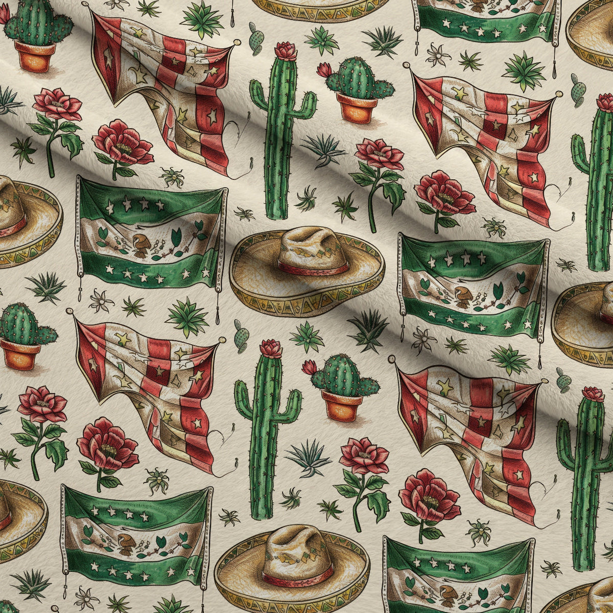 Cactus Fiesta Pattern 5 Minky Fabric