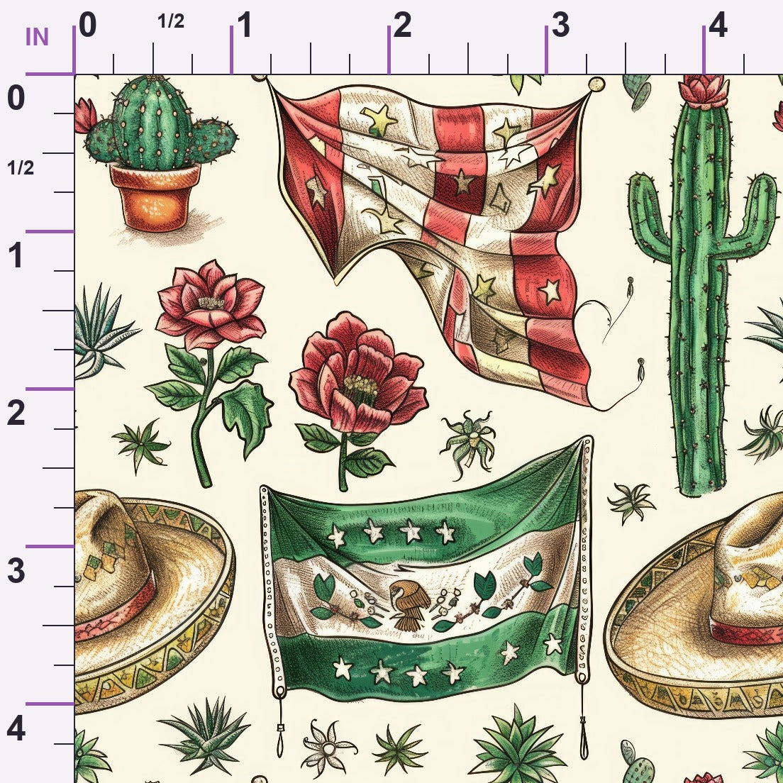 Cactus Fiesta Pattern 5 Minky Fabric