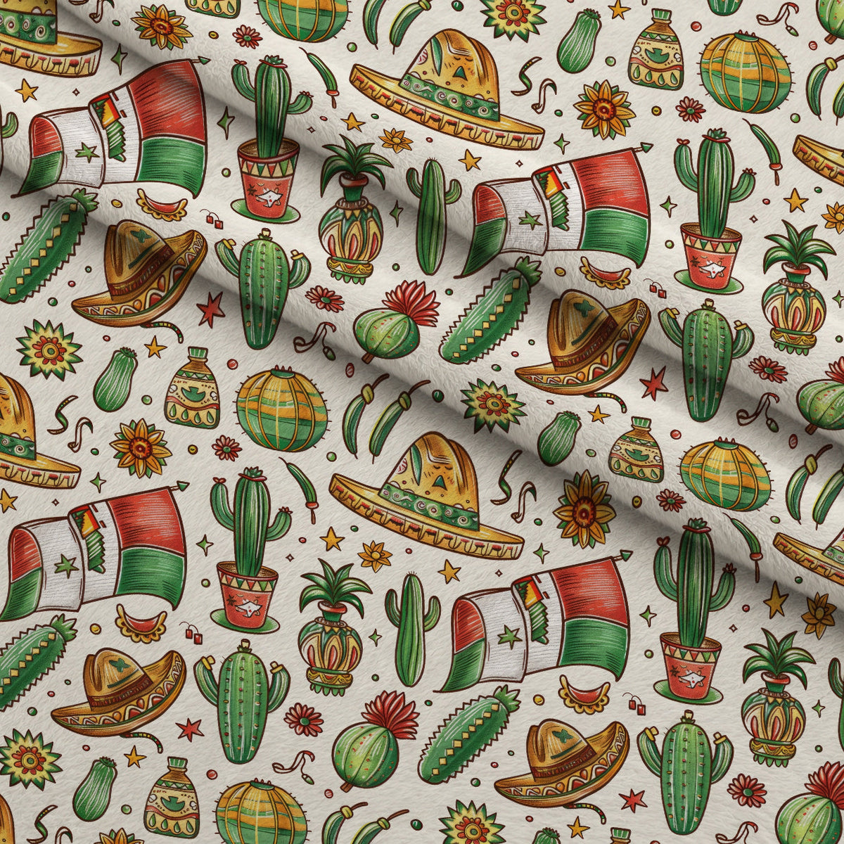 Cactus Fiesta Pattern 7 Minky Fabric