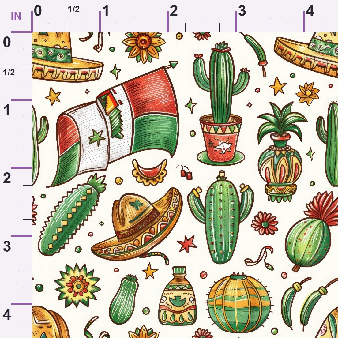 Cactus Fiesta Pattern 7 Minky Fabric