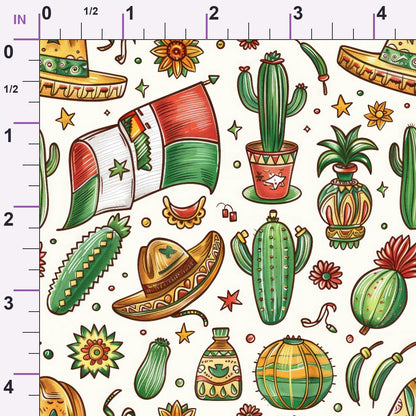 Cactus Fiesta Pattern 7 Minky Fabric