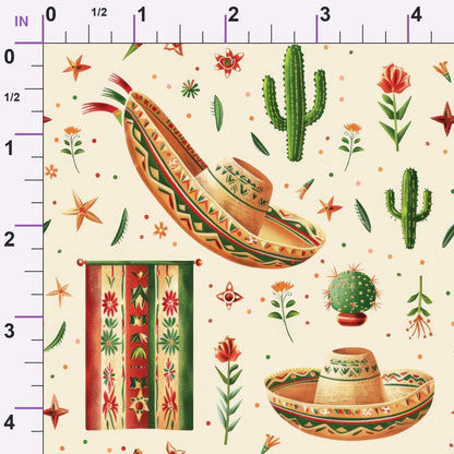 Cactus Fiesta Pattern 8 Minky Fabric