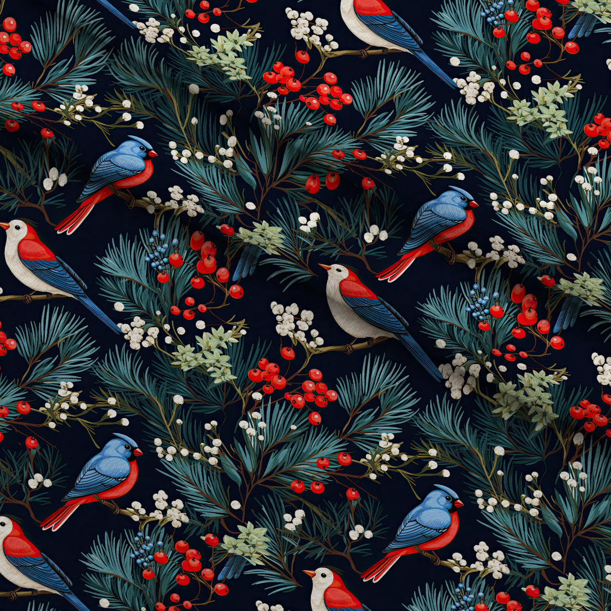 Cardinal Pines Pattern 1 Minky Fabric