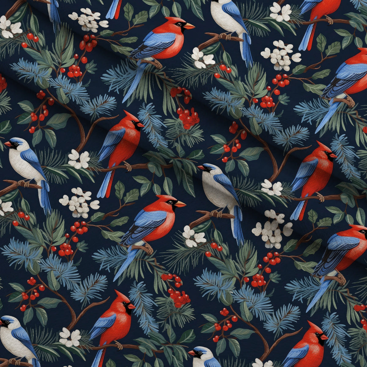 Cardinal Pines Pattern 2 Minky Fabric