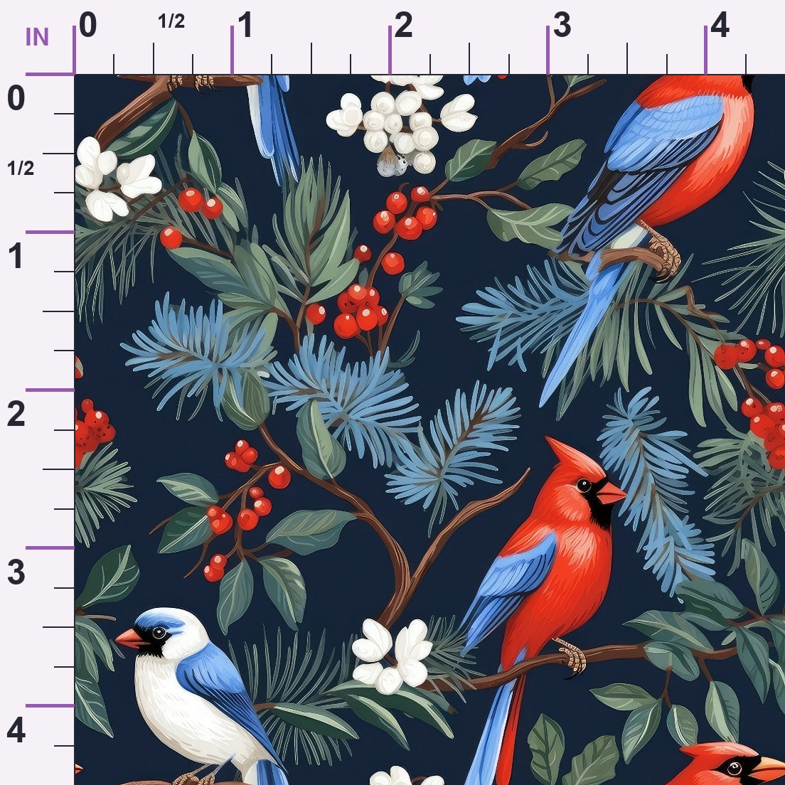Cardinal Pines Pattern 2 Minky Fabric