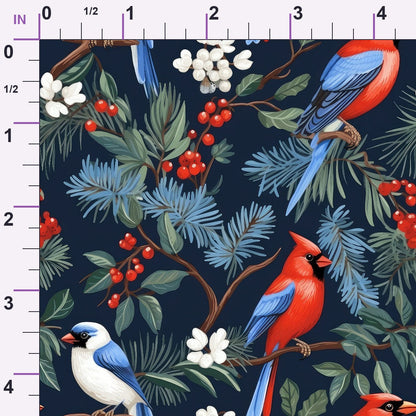 Cardinal Pines Pattern 2 Minky Fabric